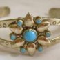 Old Pawn Native American Navajo Turquoise Cuff Bracelet
