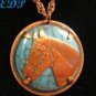 Native American Copper Horse Necklace Equestrian
