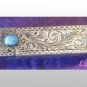Italian Peruzzi Lipstick Case Turquoise Etched ART DECO