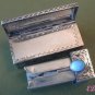 Italian Peruzzi Lipstick Case Turquoise Etched ART DECO