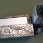 Italian Peruzzi Lipstick Case Turquoise Etched ART DECO