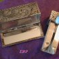 Italian Peruzzi Lipstick Case Turquoise Etched ART DECO