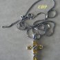 Italian Sterling Gem Citrine CROSS Necklace Christian