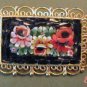 Micro Mosaic Floral Pin Brooch Italy Flowers Filigree