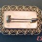 Micro Mosaic Floral Pin Brooch Italy Flowers Filigree