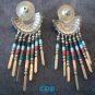 Native American Navajo Sterling Mosaic Gem Earrings