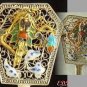Chinese Dragon Enamel Filigree Fan Brooch Pin