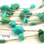 Native American Liquid Silver Turquoise Necklace 36"