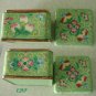 Green Champleve Enamel Oriental Box Asian Hand Painted