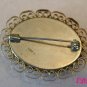 Micro MOSAIC Floral Pin Brooch Italy Flowers Filigree