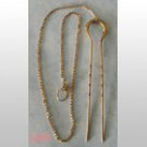 Victorian Gold Filled Eyeglass Hair Pin Lorgnette Chain