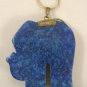 Lapis Sterling Elephant Charm Pendant Necklace Large