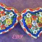 Micro Mosaic Flowers PIN or Brooch Double Hearts Italy