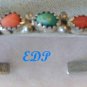 Native American Sterling Colored Stones Cuff Bracelet