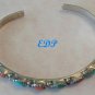 Native American Sterling Colored Stones Cuff Bracelet