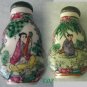 Famille Rose Chinese Snuff Bottle Lady Man Music Jade