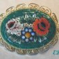 Micro MOSAIC Floral Pin Brooch Italy Flowers Filigree