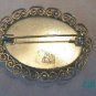 Micro MOSAIC Floral Pin Brooch Italy Flowers Filigree