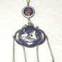 Asian Snuff Bottle Necklace Cranes Cloisonne Enamel Dangles