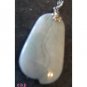 Oriental Carved Jade Pendant Charm Sterling Chain