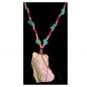 Native American Turquoise Coral Banded Agate Necklace
