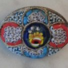 Antique Italian Micro Mosaic Floral PIN Brooch Italy