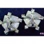 Boucher Oriental Asian Character Clip Earrings w Stones