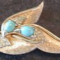 Marcel Boucher Pin Brooch Faux Turquoise and Rhinestones