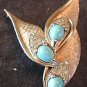 Marcel Boucher Pin Brooch Faux Turquoise and Rhinestones