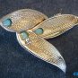 Marcel Boucher Pin Brooch Faux Turquoise and Rhinestones
