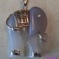 Lavendar Jade Elephant Charm Gold Accents Carved Large