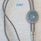 Bolo Tie  Leather Silver Turquoise Native American