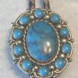 Bolo Tie  Leather Silver Turquoise Native American