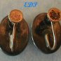 STERLING Hoffman Tropical Scene Butterfly Wing Earrings