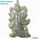 Carved JADEITE JADE Asian Lady Deity PENDANT CHARM