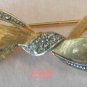 DeNicola De Nicola Golden Bow Brooch Pin Rhinestones