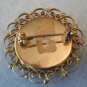 Micro Mosaic Floral Pin Brooch Italy Flowers Filigree