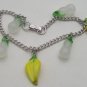 Italian Murano Art Glass Fruit Sterling Charm Bracelet