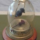 Vintage Bird in Cage Thermometer Glass Wood