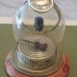 Vintage Bird in Cage Thermometer Glass Wood