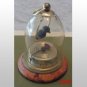 Vintage Bird in Cage Thermometer Glass Wood
