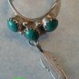 Native American Malachite Sterling Feather Dangle Ring