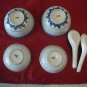 Asian 6 Pc. Chinese Rice Grain Porcelain Soup Set