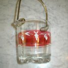 Vintage Italian Art Glass Ice Bucket Metal Handle Italy