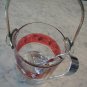 Vintage Italian Art Glass Ice Bucket Metal Handle Italy
