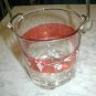 Vintage Italian Art Glass Ice Bucket Metal Handle Italy