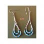 Native American Liquid Silver Turquoise Dangle Earrings