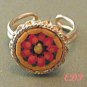 Micro Mosaic Adjustable Ring Italy Floral Flowers