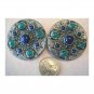 De Liguoro Etruscan Clip Earrings Jade Lapis Large