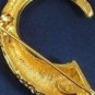 DeNicola De Nicola Etruscan Horn Pin Brooch Milkglass